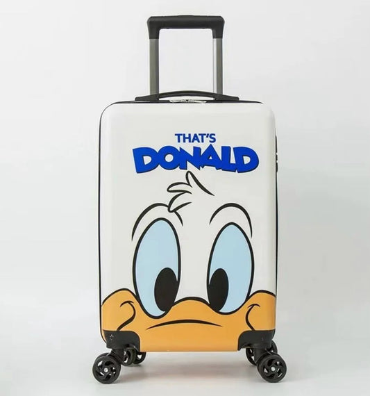 Donald Duck Print Kids Trolley Suitcase – Children Travel Luggage Bag with 360° Universal Wheels (Yellow) – Alibaba Kiddos